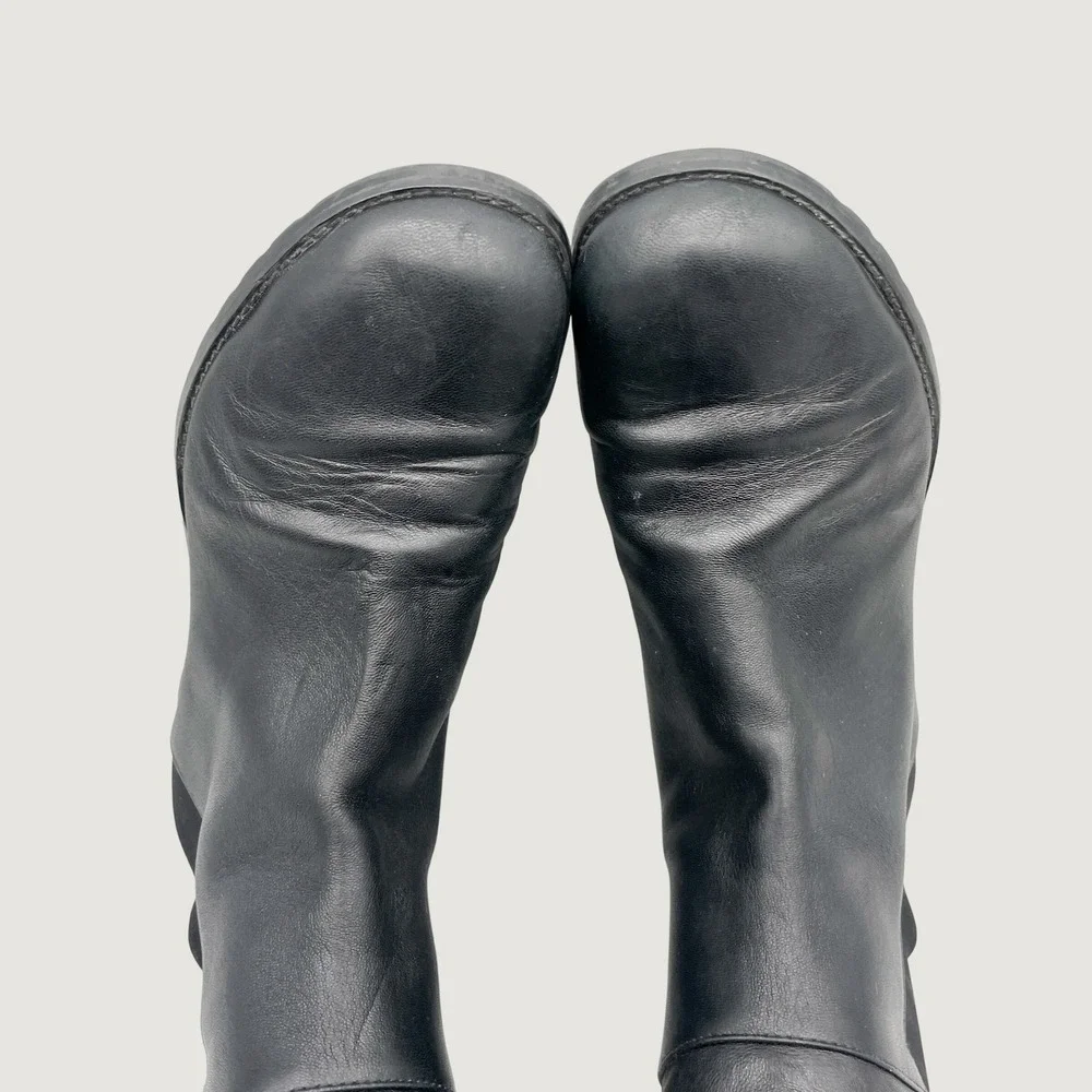 Stuart Weitzman 5050 Over The Knee Flat Boots Womens 9 M Black Leather Preppy